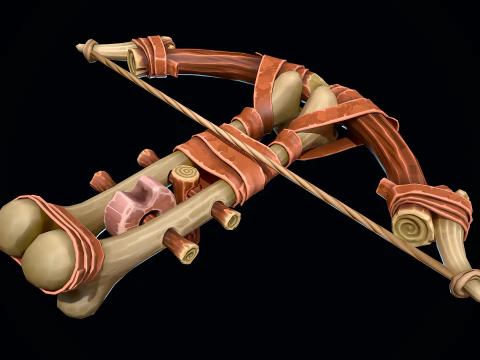 Stylized Primitive Crossbow 3D Model