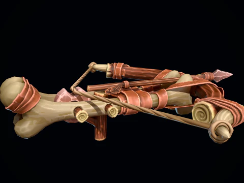 Stylized Primitive Crossbow 3D Model