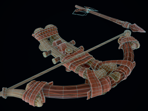 शैलीबद्ध आदिम क्रॉसबो 3D मॉडल