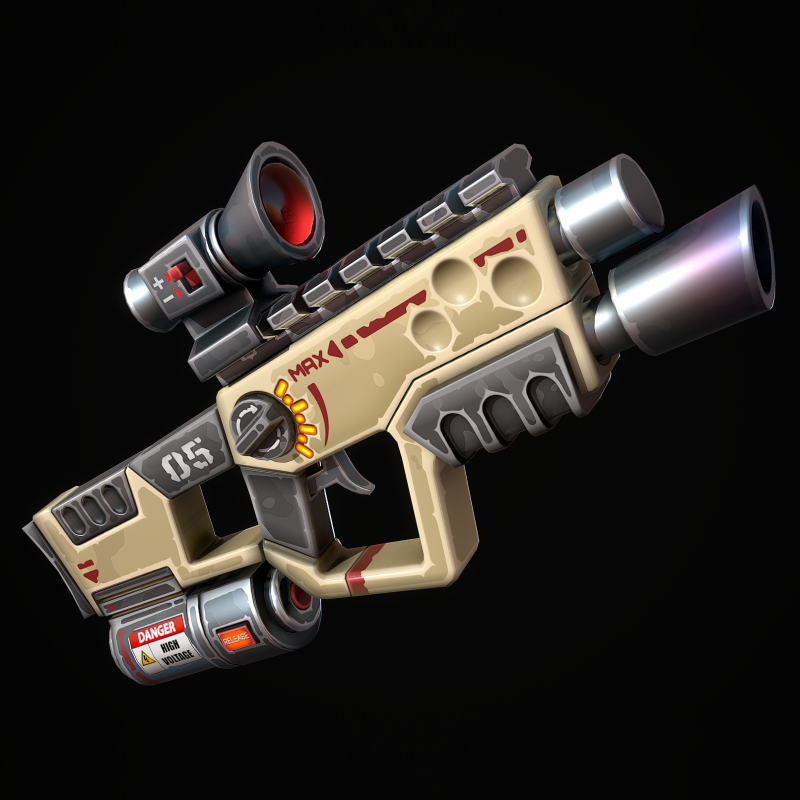 Laser SMG estilizado Modelo 3D .c4d .max .obj .3ds .fbx .stl .blend