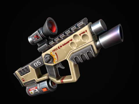 Stylized Laser SMG 3D Model