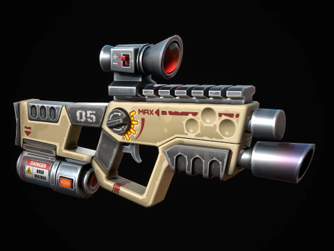 Stylized Laser SMG 3D Model