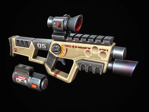 Stylized Laser SMG 3D Model