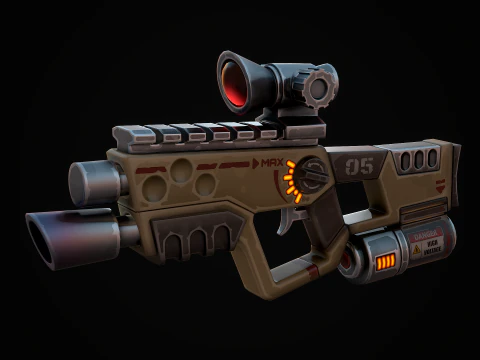 Stylized Laser SMG 3D Model