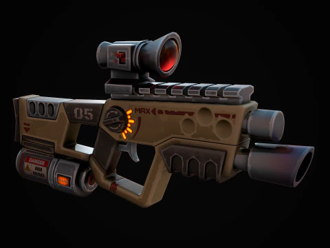 Stylized Laser SMG 3D Model
