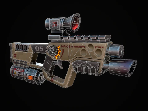 Stylized Laser SMG 3D Model