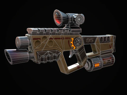Stylized Laser SMG 3D Model