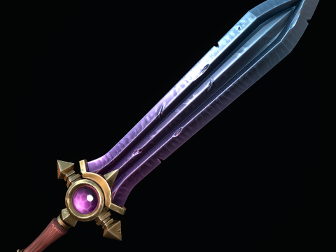 Espada de héroe estilizada Modelo 3D