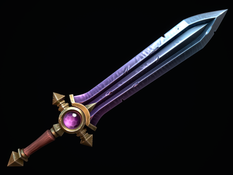 Gestileerd heldenzwaard 3D Model