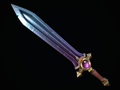 Gestileerd heldenzwaard 3D Model