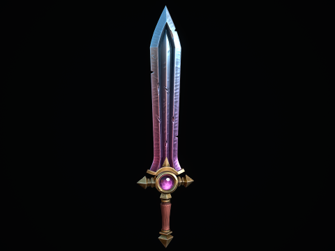 Gestileerd heldenzwaard 3D Model