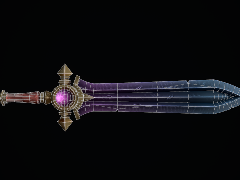 Gestileerd heldenzwaard 3D Model