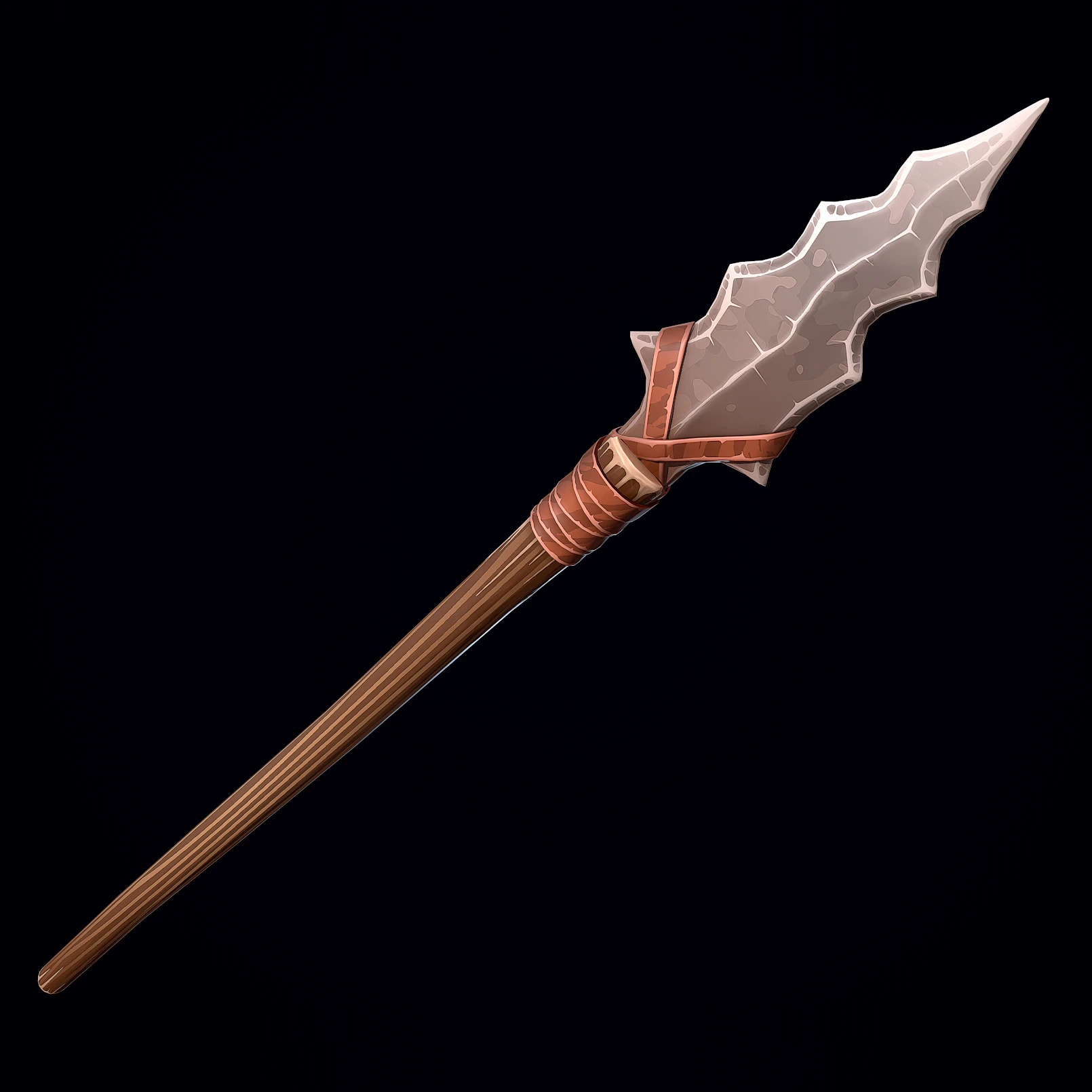 Stylized Stone Spear 3D Model .c4d .max .obj .3ds .fbx .stl .blend 