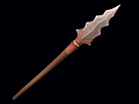 Lanza de piedra estilizada Modelo 3D