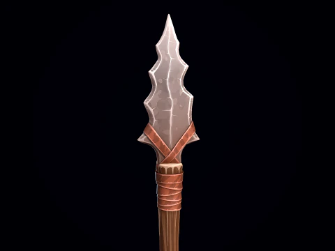 Stylized Stone Spear 3D Model