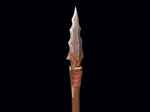Stylized Stone Spear 3D Model