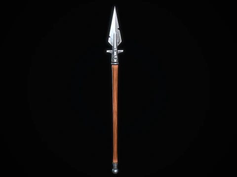 Stylized Medieval Spear 3D Model