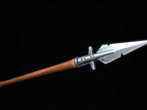Stylized Medieval Spear 3D Model