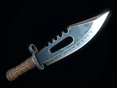 Stylized Military Knife 3D Model