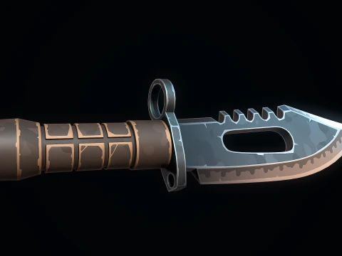 Stylized Military Knife 3D Model