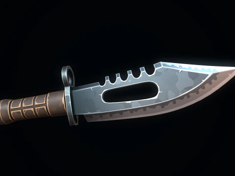 Stylized Military Knife 3D Model