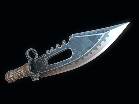 Стилізований військовий ніж 3D Модель