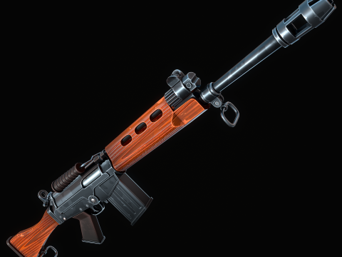 Stylized FN FAL rifle 3D Model