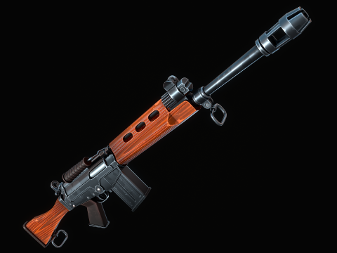 Стилизованная винтовка FN FAL. 3D Модель