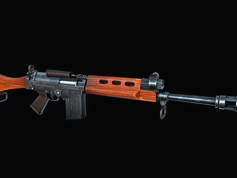 Стилизованная винтовка FN FAL. 3D Модель