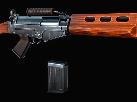 Стилизованная винтовка FN FAL. 3D Модель