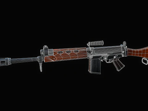 Stylized FN FAL rifle 3D Model