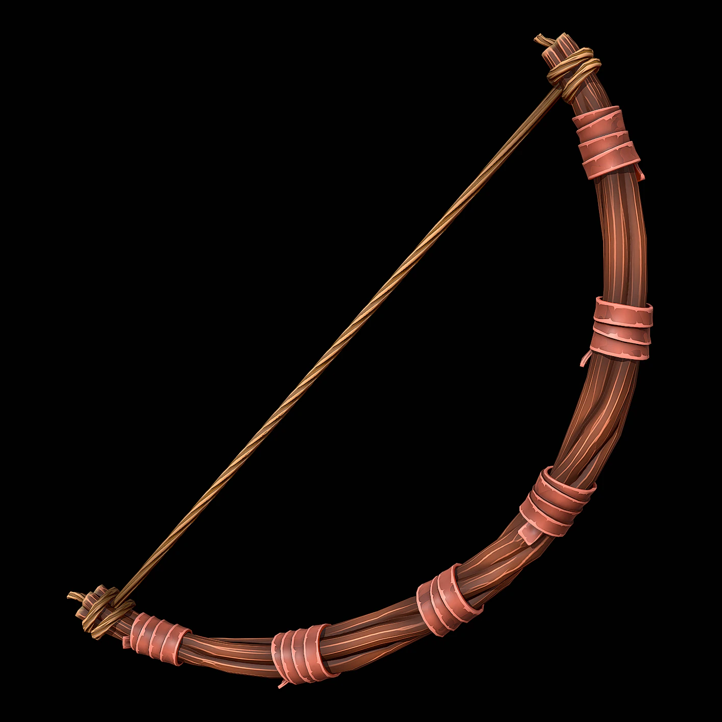 Stylized Bow 3D Model .c4d .max .obj .3ds .fbx .stl .blend