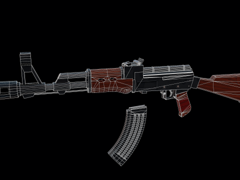 AK-47 stilizzato Modello 3D