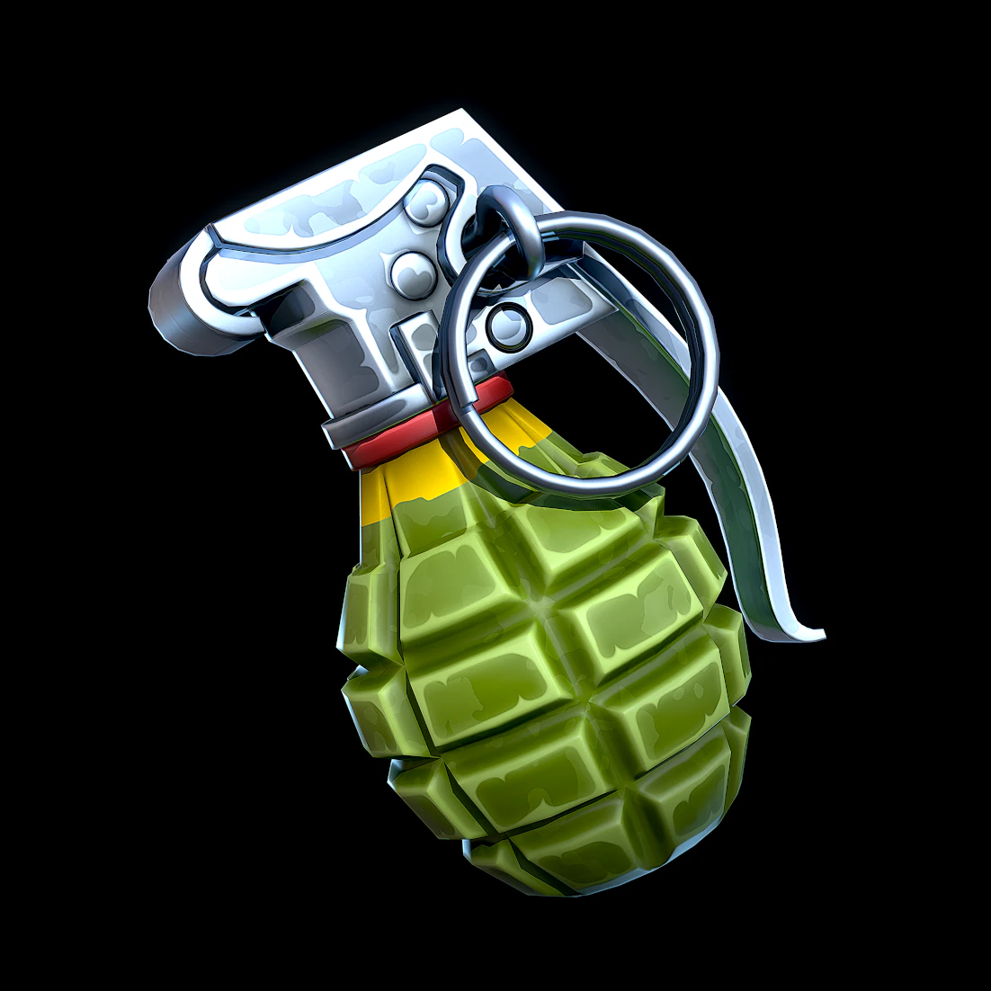 Stylized Frag Grenade 3D Model .c4d .max .obj .3ds .fbx .stl .blend 