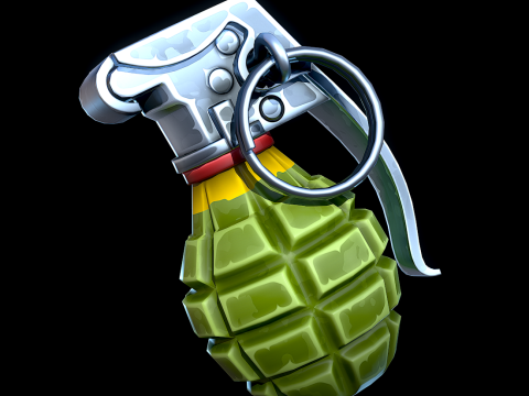 Granada de fragmentación estilizada Modelo 3D