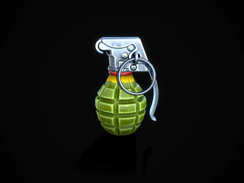 Stylized Frag Grenade 3D Model