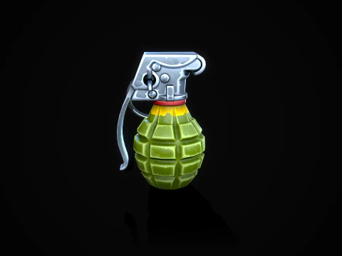 Stylized Frag Grenade 3D Model