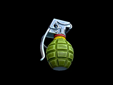 Stylized Frag Grenade 3D Model