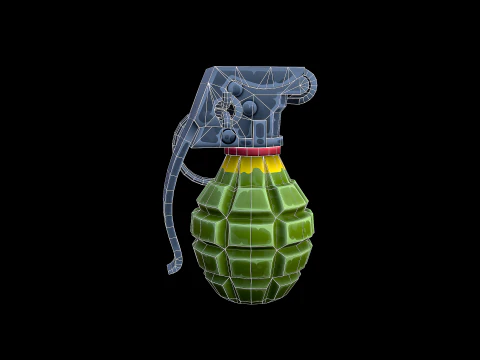 Stylized Frag Grenade 3D Model
