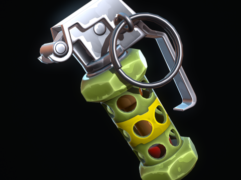 Granada Flashbang Estilizada Modelo 3D