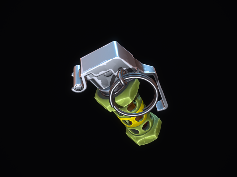 Stylizowany granat błyskowy Model 3D