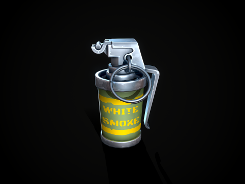 शैलीबद्ध धुआँ ग्रेनेड 3D मॉडल