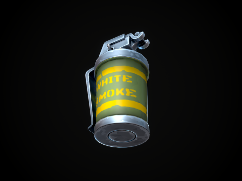 शैलीबद्ध धुआँ ग्रेनेड 3D मॉडल