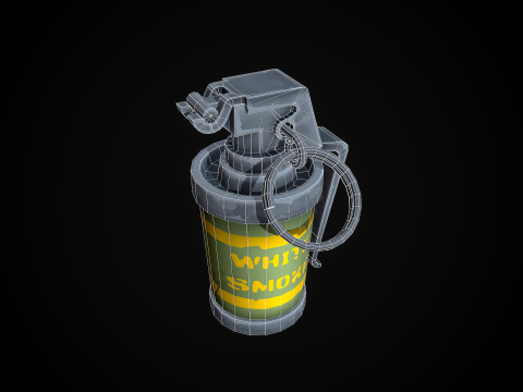 शैलीबद्ध धुआँ ग्रेनेड 3D मॉडल