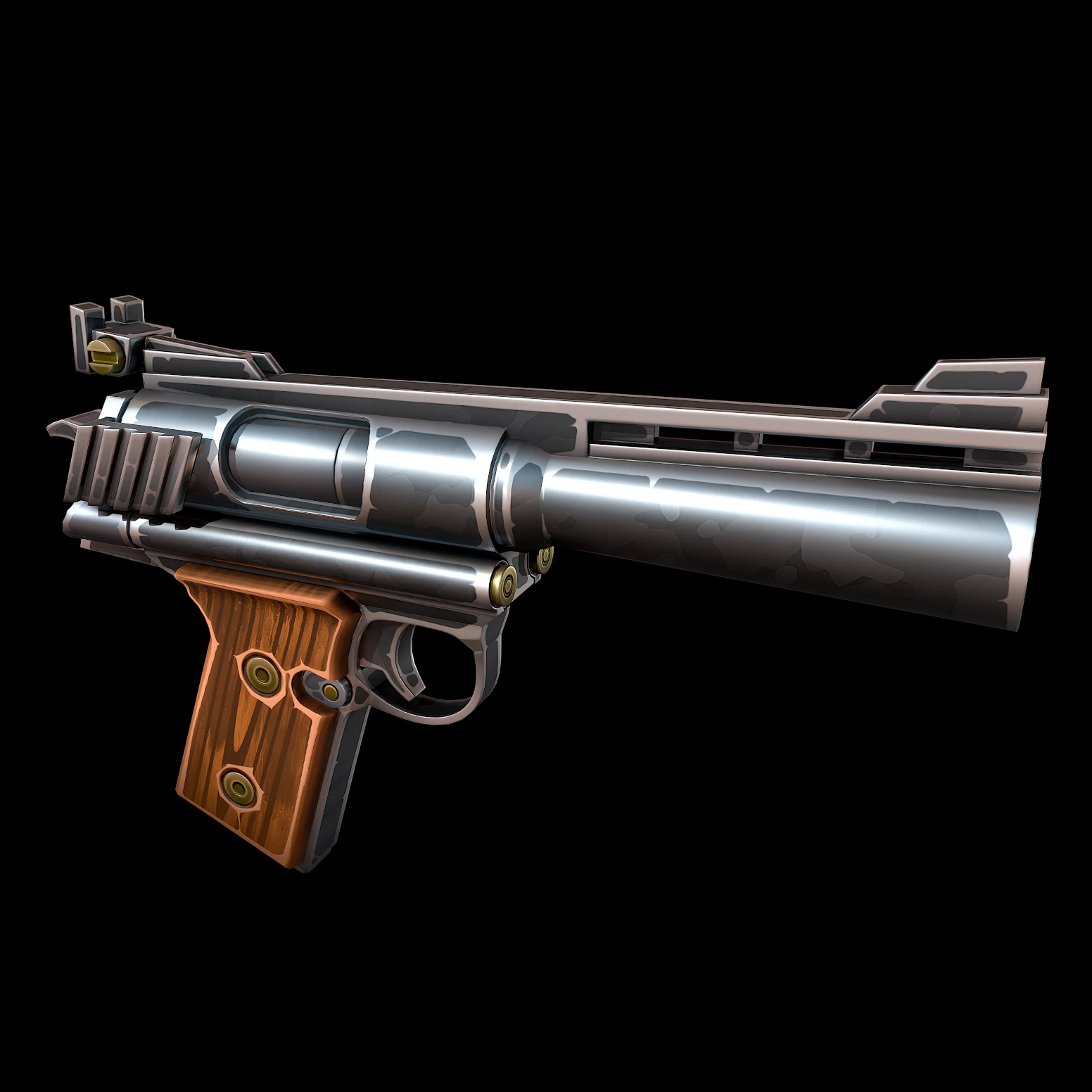 Stylized AutoMag Magnum 3D Model .c4d .max .obj .3ds .fbx .stl .blend