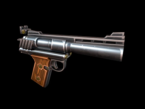 Stylized AutoMag Magnum 3D Model
