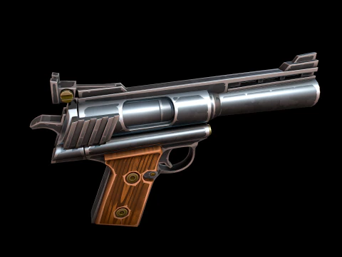Stylized AutoMag Magnum 3D Model