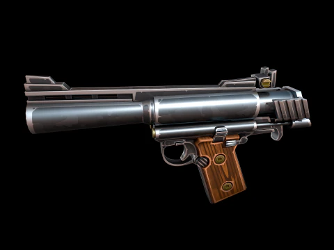 Stylized AutoMag Magnum 3D Model