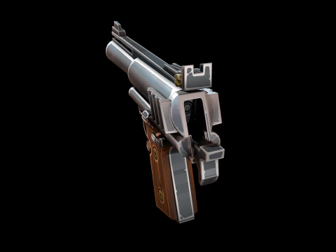 Stylized AutoMag Magnum 3D Model