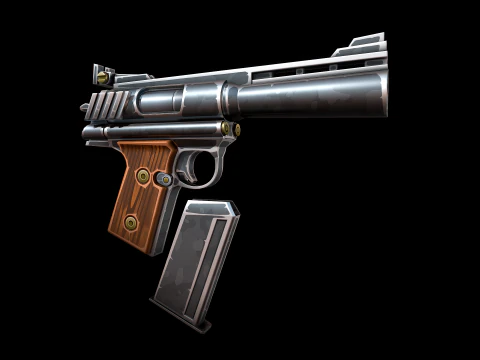 Stylized AutoMag Magnum 3D Model